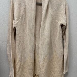 Lilly Pulitzer Tatum Cream and Gold Cardigan Sweater